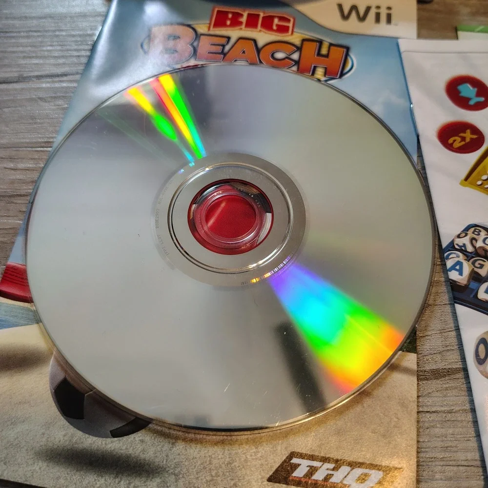 Nintendo Wii Game Lot Hasbro Family Game Night Big Brain Academy Beach Sports